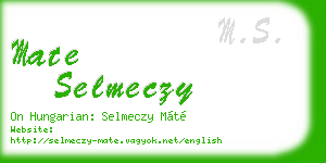 mate selmeczy business card
