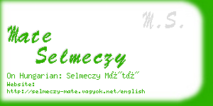 mate selmeczy business card